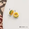 Esperando accesorios DIY de color dorado Jiubao, colgante de anillo de pedrería redonda exquisita, colgante de anillo de diamante, accesorios para pulsera de cuentas