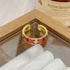 Anillo Abierto Vintage de Flor y Mariposa de Esmalte Multicolor para Mujer, Anillo de Lujo Ligero de Nicho Retro