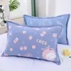 Funda de almohada de algodón puro con botones a presión, una sola pieza, adecuada para almohadas de jardín de infancia y de estudiante, 35* Algodón de gasa para niños