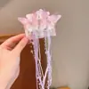 Grampos de Cabelo Infantis Estilo Antigo, Acessórios de Cabelo Hanfu para Meninas, Presilhas de Cabelo Estilo Chinês Tradicional com Fitas de Borboleta para Meninas