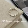 Anillo Minimalista Versátil de Plata de Ley S925 con Diseño de Lazo Hueco Empalmado y Estilo Ins Elegante
