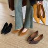 Sapatos de Bico Fino e Boca Rasa Únicos para Mulheres, Novos Estilos de Mocassins Outono 2026, Sapatos Rasos Pretos, Sapatos Femininos Slip-On