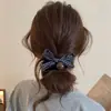 Scrunchie Estilo Coreano com Laço e Estampa de Flores para Mulheres 2026 Novo Estilo Elástico de Cabelo para Coque Elástico Alto Corda de Cabelo Acessório de Cabelo