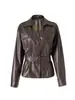 2613112-Chaqueta de cuero vintage de alta gama Nanyou para mujer, diseñada para estilizar la cintura y realzar la figura, estilo de principios de otoño