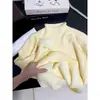 Suéter Aconchegante de Veludo Espesso Meia-gola Macio Peça Única Feminino Inverno Simples Camada Base Camisa de Tricô Coreana
