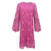 Vestido de Marca A-line Plus Size Solto Estilo Francês Primavera e Outono Novo Vazado Versátil Idade Jovem Renda de Indústria Pesada Solúvel em Água Vestido Casual