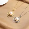 Collar de Perlas de Imitación para Mujer, Cadena para Clavícula de Lujo Ligero Estilo Francés Nicho, Colgante de Perla Hueco con Forma de Corazón Accesorios DIY