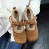 Novos Sapatos Femininos Mary Jane de Solado Macio de Inverno, Sapatos Birkenstock com Laço Retrô, Sapatos Peludos Feios e Fofos, Sapatos de Algodão para Uso Externo