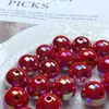 Nueva tarjeta caliente en vivo 16 mm sin rayones carcasa colorida UV agujero recto cuentas redondas cuentas sueltas cuentas para manualidades DIY