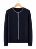 Nuevo Estilo Ropa para Madres Otoño/Invierno Top de Punto Cuello Redondo para Mujeres de Mediana Edad y Mayores Moda Chic Versátil Suéter Capa Base