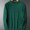 Lujo Ligero y de Gama Alta Tejido de Gofre para Hombre Suéter Cálido de Cuello Redondo Blanco Manga Larga Prenda Base Ropa de Punto de Invierno