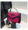 Bolso de Mujer con Patrón Tejido 2025 Nuevo Bolso Cuadrado Pequeño de Color Contrastante, Bolso de Mano Diario Moderno y Versátil, Bolso Bandolera para Ir al Trabajo