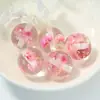 Pingente Glaciar Pó Dourado Contas de Flor Contas Redondas Contas com Furo Reto Pulseira de Resina Material para Joias DIY Acessórios