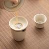 Colador de té de cerámica beige, colador de té, separador de té, tetera, accesorios para juego de té