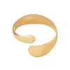 Pulsera de Moda Transparente Curva Lisa Cruzada Europea y Americana Anillo de Brazo Trenzado Abierto Ajustable Dorado para Mujeres