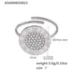 Anillo de Concha de Diamante con Patrón Romano de Azúcar Anillo Geométrico de Lujo Ligero para Dedo Índice Joyería para Mujer que No se Desvanece Joyería para la Mano Fabricante Venta al por Mayor