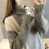 Suéter de mujer popular de moda 2020 nueva ropa de mujer otoño e invierno grueso cuello alto camiseta básica de moda