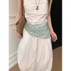 Bufanda de Seda de Lunares Florales de Gama Alta para Mujer, Nuevo Estilo Artístico Pastoral Estilo Chino, Decoración de Cortina de Cuero, Accesorio de Cintura de Nicho para Primavera