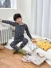 Ropa interior térmica de algodón puro para niños 10A antibacteriana para niños y niñas otoño e invierno dibujos animados ropa de casa bebé lana elástica pijama