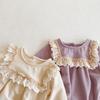 Roupas de Primavera Personalizadas para Bebês Meninas, Roupas de Passeio para Bebê com Capuz de Renda e Babados de Manga Longa, Moletons Triangulares e Roupas de Engatinhar