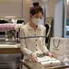 Suéter de Punto con Cuello Polo de Manga Larga para Mujer 2026 Otoño Nuevo Elegante Adelgazante Bloque de Color Capa Base Suéter con Temperamento de Moda