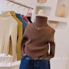 [en stock ropa de otoño e invierno para niñas suéter de cuello alto básico para niños suéter para niño top cálido de color sólido para bebé