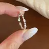 Anel Gota D'água Minimalista Irregular Escovado com Microincrustação em Prata Esterlina S925 para Mulheres, Design Aberto Ajustável, Novo Produto de Nicho de Alta Qualidade