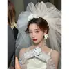 Estilismo de Novia, Gasa Esponjosa, Velo de Gasa Apilado, Tocado de Gasa para Boda, Accesorios, Accesorios para Fotos de Estudio y Viajes