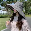Sombrero de Protección Solar para Exteriores para Mujer, Protección Solar de Verano, Anti-UV, Ala Ancha, Secado Rápido, Protección del Cuello, Chal, Sombrero de Pescador para Montañismo