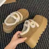 Zapatos de algodón retro casual estilo Birkenstock con suela gruesa y forro de felpa para mujer, nueva colección de invierno 2026, que aumentan la altura, cálidos y antideslizantes, con forro de pelo mullido.