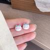 Lindos Aretes Pequeños de Jiikawa Afelpados Caricatura Usachi Hachi Expresión Bolsita Aretes Aretes de Estudiante Niña