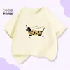 Camiseta de Moda Versátil de Manga Corta y Cuello Redondo para Niños, Stock Listo Transfronterizo, Algodón Puro, Estilo Coreano, Holgada, Moda Casual