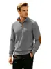 Comércio Exterior eBay Masculino Primavera/Outono Jacquard Texturizado Gola Lapela Manga Longa Color Block Plaquete Patches nos Cotovelos Estilo Americano Moletom