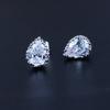 Aretes de gota de granate con incrustaciones de cobre directo de fábrica, cristal de circonita, aretes de amor huecos, aretes simples multicolores