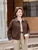 Abrigo de otoño para mujeres de mediana edad y mayores con botones, chaqueta de cuello solapa, corte holgado, elegante, versátil y juvenil