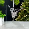 Decoraciones navideñas transfronterizas lentejuelas colgante acrílico colgante de copo de nieve transparente accesorios para la disposición de la escena del árbol de Navidad