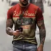 Verano Exportación Transfronterizo Nueva Serie de Motocicletas Impresión Digital 3D Estilo Hip-hop Urbano Suéter Ajustado Camiseta para Hombre