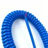 Fio de mola PU azul de 2 condutores e 1,5 mm², superfície brilhante, cabo de cobre puro, padrão nacional, para passar por 7 MM