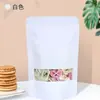 Bolsas de Empaque Coloridas con Ventana Recubiertas de Aluminio, Bolsas de Pie para Alimentos, Bolsas Escarchadas Auto-Sellables, Bolsas de Empaque para Snacks y Frutos Secos