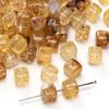 Cuentas Cuadradas Acrílicas Transparentes Bicolor de Alto Brillo de 6X6 mm Cuentas para Ensartar a Mano Cuentas Sueltas Accesorios de Joyería para Pulsera DIY