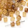 Pacote de Material para Acessórios de Joias, Pulseira, Colar, DIY Feito à Mão, Contas Quadradas Transparentes Acrílicas de Alto Brilho, Duas Cores