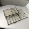 Caja de Almacenamiento de Joyería de Acrílico Transparente Gris Tipo Cajón a Prueba de Polvo para Anillos, Pendientes, Collares, Pulseras - Caja Multifuncional de Terciopelo