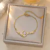 Pulsera de estilo francés con corazón de diamante rosa dulce y lazo de luna, microincrustada, para mujer, moderna, exquisita, de alto valor, nuevo conjunto estilo hada