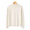 Suéter de felpa de cuello medio para hombre y mujer, cálido de invierno, prenda interior de cuello medio, camiseta de punto, capa base versátil de color liso
