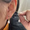 Brincos Longos em Forma de Gota de Pérola Venda Quente Transfronteiriça, Brincos com Design Exclusivo Banhados a Ouro, Brincos Exquisitos Elegantes e Modernos, Lote Misto