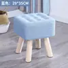 Taburete pequeño Madera maciza Hogar Silla pequeña Tela moderna Taburete de mesa de café Taburete de sofá para adultos Taburete bajo Banco pequeño creativo