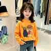 Camiseta de Algodón con Estampado de Dibujos Animados de Moda y Linda, Manga Larga, para Niños Mayores en Otoño 2026