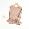 Camiseta de Mujer Nueva 2024 con Cuello Prensado de Seda, Camisa Base Casual de Moda