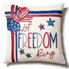 Funda de almohada nueva de venta caliente transfronteriza para el 250º Día de la Independencia, Funda de almohada de lino con estampado de camión de estrellas del Día de la Independencia