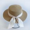 Sombrero de paja Hepburn francés retro negro red sombrero rojo sombrero para el sol protección solar sombrero de playa para la costa sombrero de sol de ala grande de verano para mujer